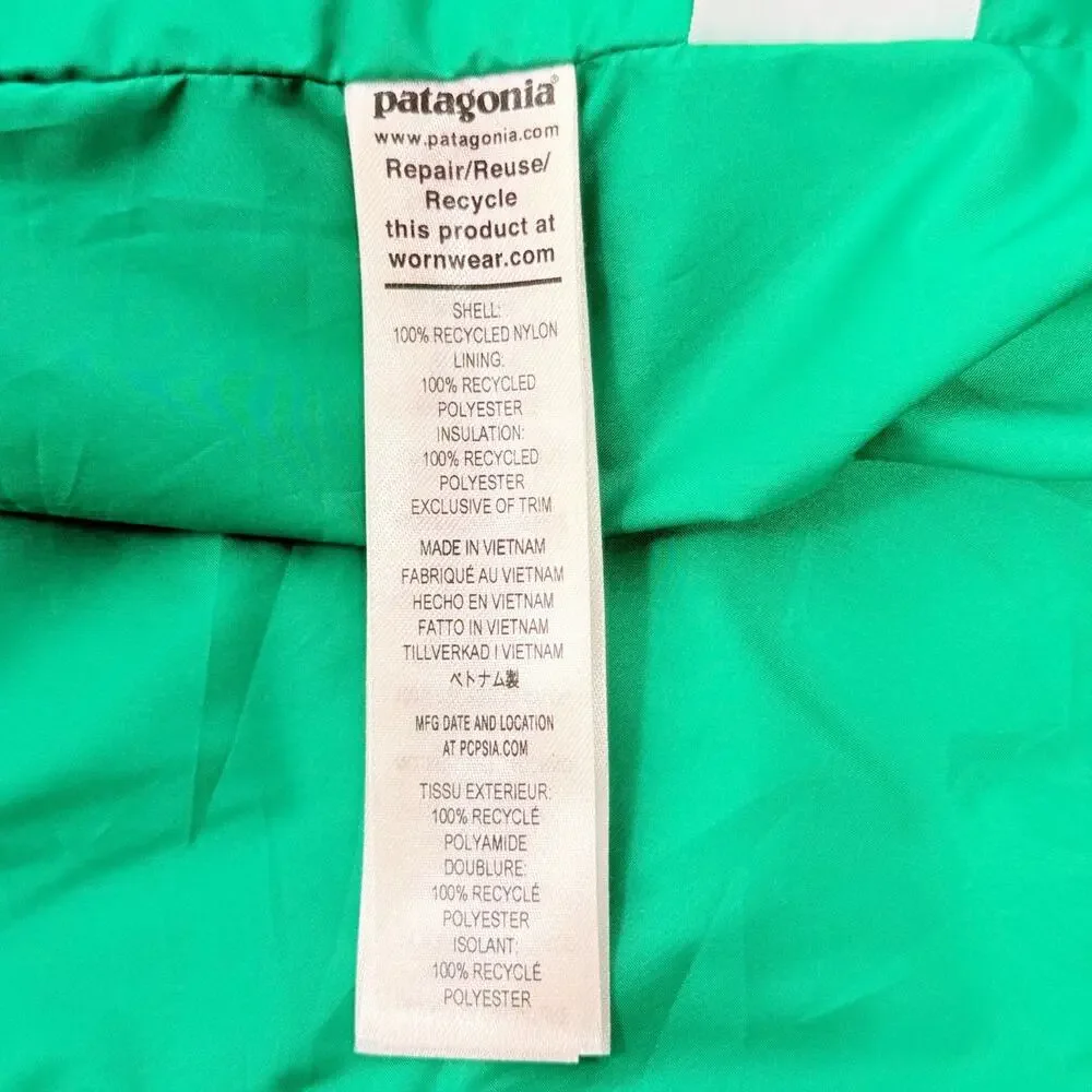 Patagonia Nano Puff Diamond Quilt Jacket Girls XL/14 Pale Blue 68006 FA24 EUC